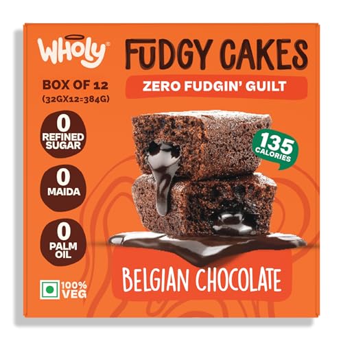 Wholy Belgian Chocolate Fudgy Center Filled Eggless Cake | Baked ...