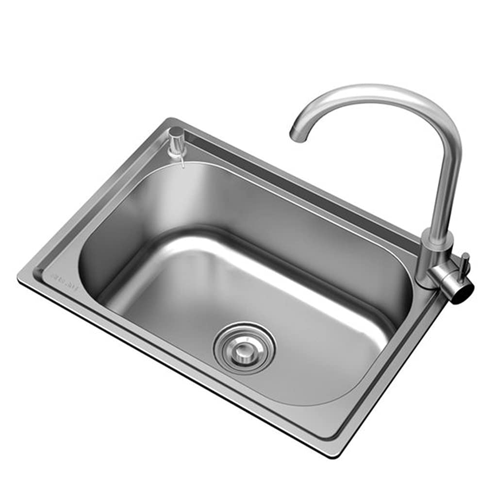 Lavelli da Cucina Arredi per la Cucina Lavello da Bar Multifunzione in Acciaio Inox 304 Lavello per Lavaggio Verdure per Uso Domestico Argento Postazione di Lavoro con ripiano Vasca Singola