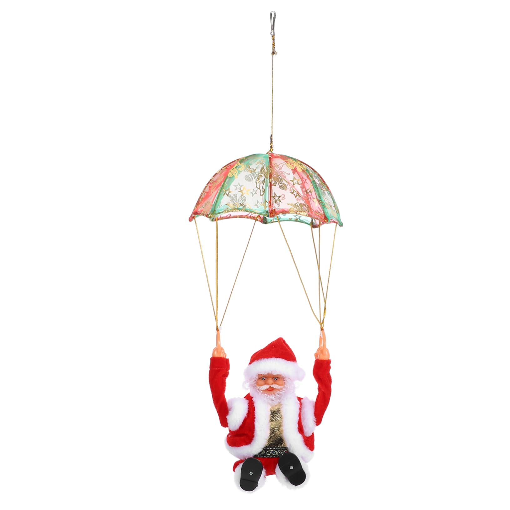 OKUMEYR Material Santa Claus Toy Christmas Musical Plaything Electric Parachute Toy