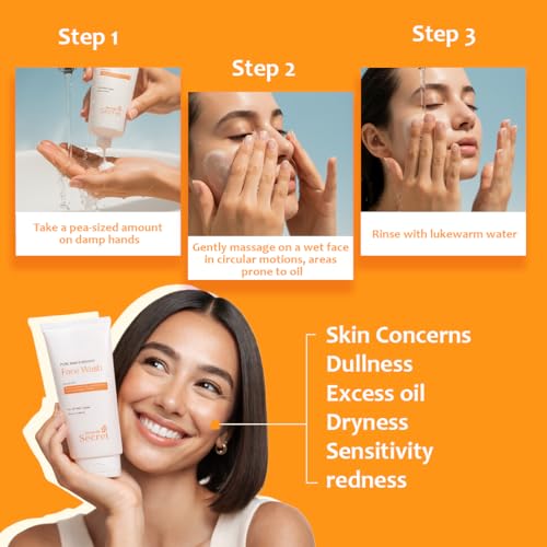 Image of Niacinamide & Aloe Vera Face Wash for Glowing Skin with Calendula Flowers Extract and Green Tea, 100ml - Oil Control and Dark Spot Reduction Cleanser for All Skin Types (Seventh Secret)