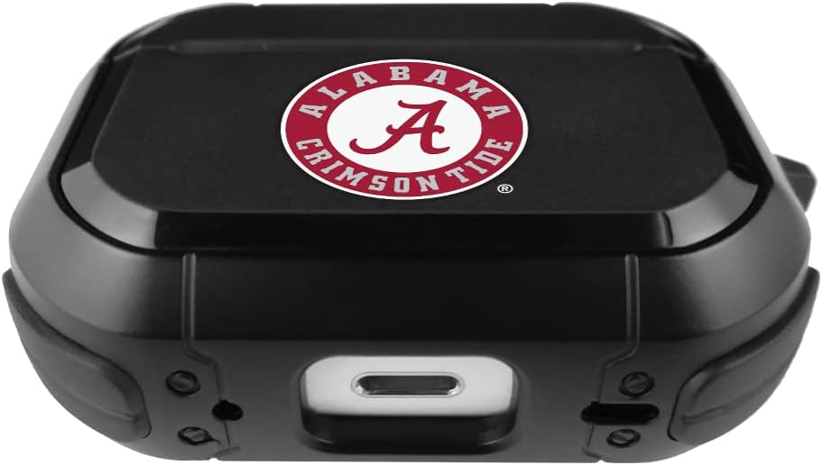 Collegiate Durable Black Cover for Apple AirPods Pro (1st/2nd Generation) Case with Carabiner – Alabama Crimson Tide