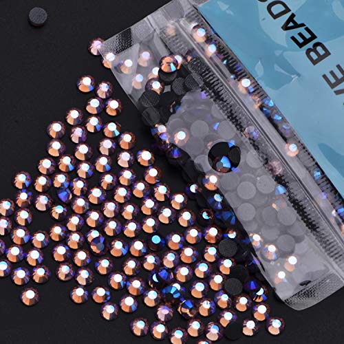 Image of 1500 Pieces Hot Fix Glass Flatback Rhinestones HotFix Round Crystal Gems (Amethyst AB, SS16)