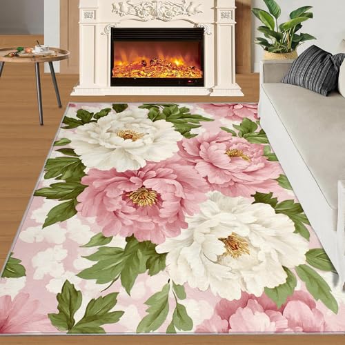Tapete decorativo OZIQIJ rosa y blanco 90x120 cm miniatura 3