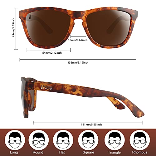 Ephiu Polarized Sports Sunglasses For Men Women Mirror Lens Sun Glasses No Slip No Bounce For Running Driving 100% Uv Protection(Demi Tortoise/Brown Lens) #TOP3