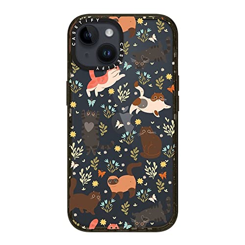 Coque iPhone 14 Casetify antichoc design chat rigide noir