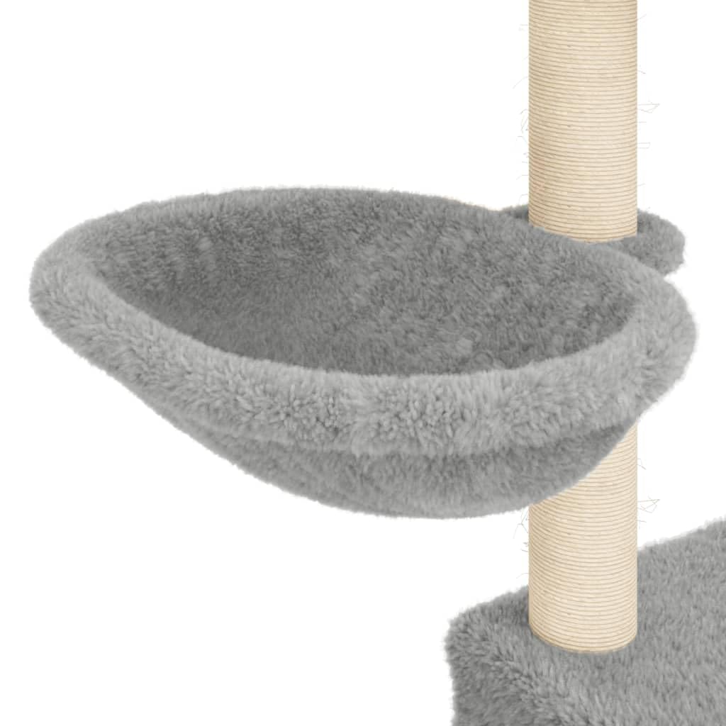 Homgoday Tiragraffi per gatti con tiragraffi in sisal, grigio chiaro, 83 cm, torre tiragraffi multilivello con scala e condomini, centro attività per gatti da interno