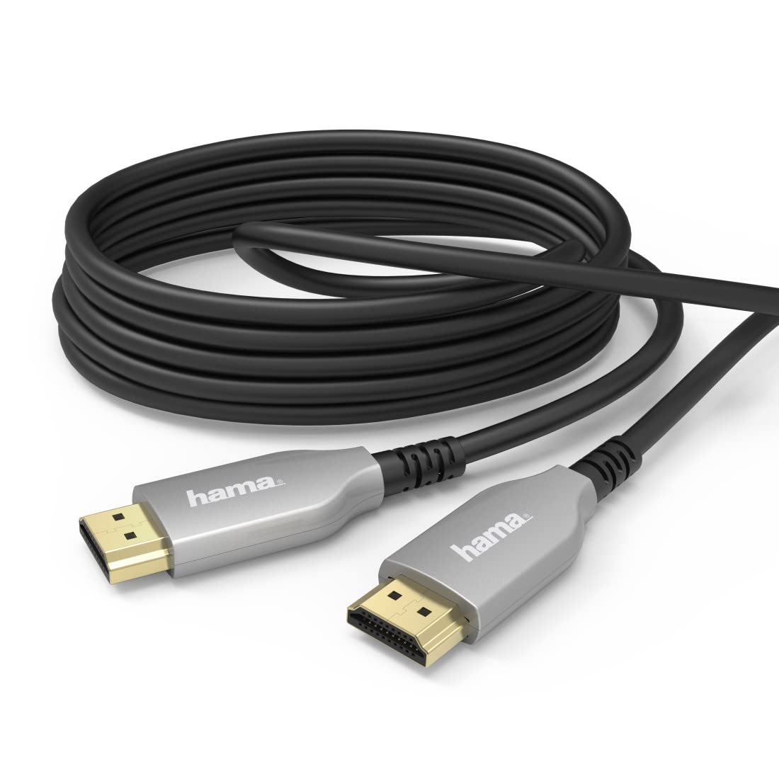 Hama Cavo HDMI ad alta velocità 20 m 4K (ottico, cavo HDMI con Ethernet, 18 Gbps, ARC, HD, HDR, protezione antitorsione, connettori placcati oro, cavo monitor, cavo ad alta velocità, PS5)