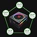 RGB Power Supply, COOLMOON 850W Fully Modular 80+ Gold Certified PC Power Supply, ATX RGB 14cm Smart Temperature Control Fan with Colorful Addressable RGB Light Vairous Color Mode for Gaming Computer