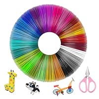 Nadisean 3D Pen Filament Refills, 30 Colors 3D Printing Filament Refills, PLA 1.75 mm Filament, 5 Metres Each, Total 90 Metres, with 1 Scissor for Most Intelligent 3D Pen, 3D Printer, Art, Crafts