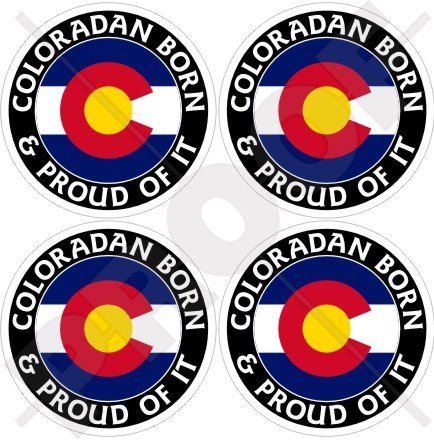 Colorado State Flag Stickers - 4 Pack 2x1.3 Inch Vinyl Bumper & Helmet Decals