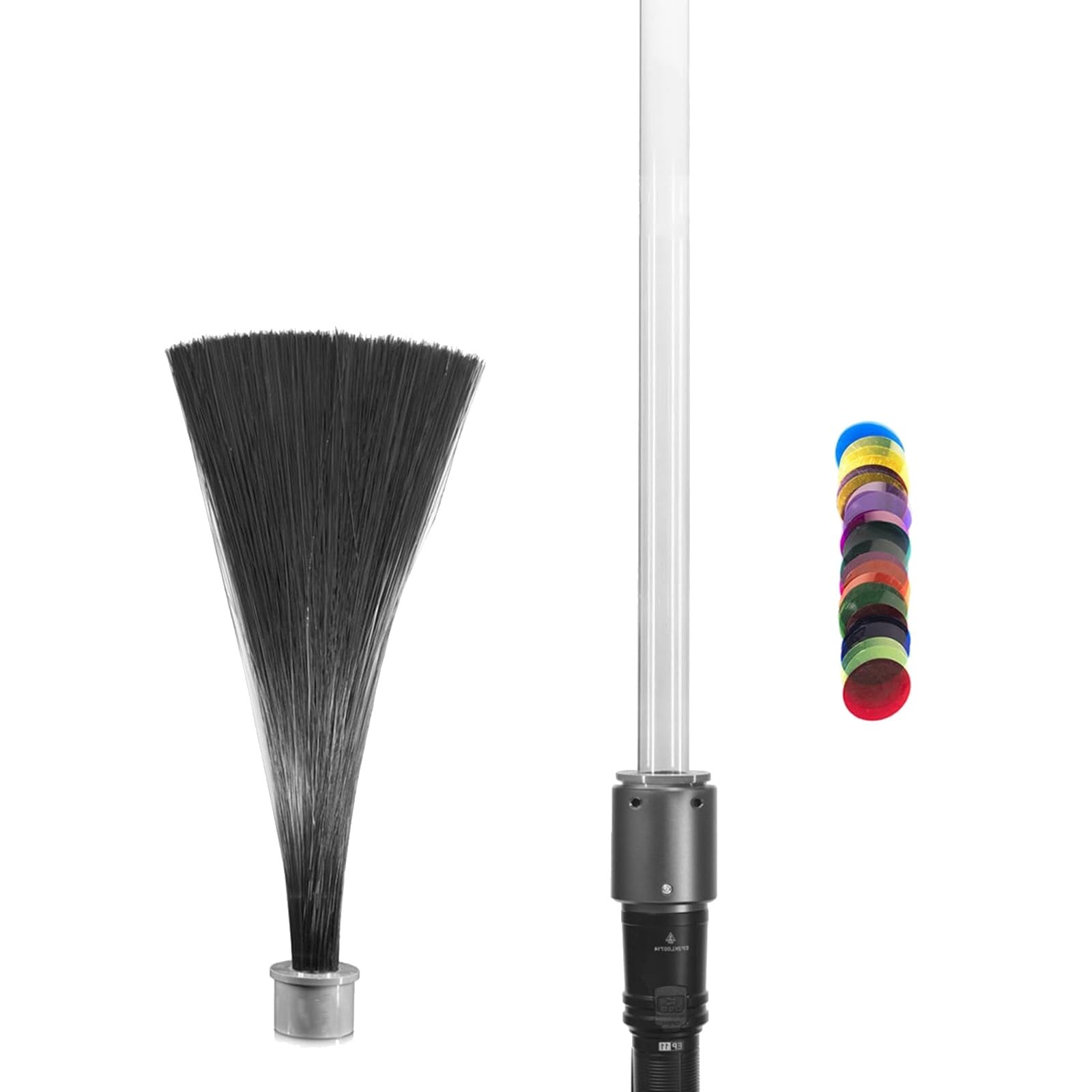 Lichtmalpinsel-Starter-Set, LED-Licht-Malpinsel mit 12 Farbfiltern und 1300 Lumen Taschenlampe, 0,25 mm ultrafeine schwarze Glasfaser, für kreative Fotografie