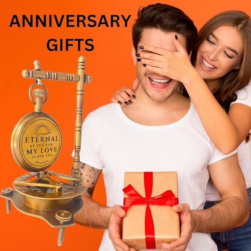 image for ALADEAN Eternal Love Anniversary Sundial Compass Gift for Him or Her U