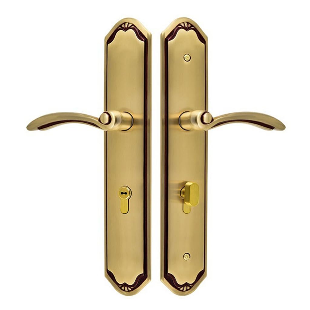MOBYGKFY Copper Villa Door Handle Lock Entry Anti-theft Solid Wood