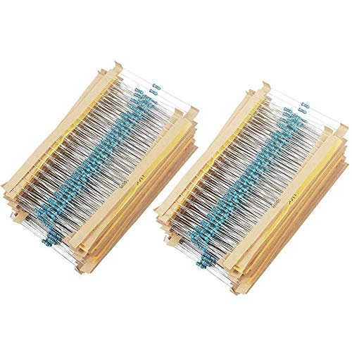Kit de résistance,1280 Pièces 64 Valeurs Film Métal Résistance Kit Accessoire 1/4W 1 Ohm-10M Ohm Metal Film Résistances Assortiment Cover