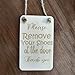 Please Remove Your Shoes Doorbell Sign, Don't Disturb The Doorbell, Mini Door Sign, Don't Knock Sign, Deliveries Sign, Door hanger, Don't Knock Sign, Front Door Sign
