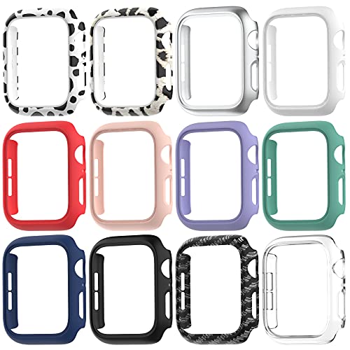 12 Pack Matte Case Compatible with Apple Watch 40mm SE Series 6/ 5/ 4, Fvlerz Hard PC Bumper Frame [No Screen Protector] Shockproof Cover All-Around Protective iWatch Accessories