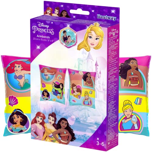 Arm Bands - Bestway Disney Princess armband with 2 Air Chambers - Rubber Arm Bands for kids/girls - Kids Armbands 3-6 years Children armbands - Inflatable swimming armbands - Kids size minnie armbands