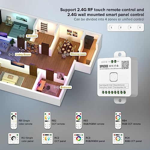 ROBMNE 1 PCS SP630E Bluetooh LED Controller White Plastic Support PWM Monochrome CCT RGB RGBW RGBCCT or SPI TTL IC Chip LED Strip - Image 3