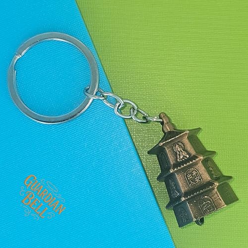 Image of OTTAVO Guardian Bell Keychain, Oxidized Copper, Tibetan Style, 5 cm Height, Good Luck Charm