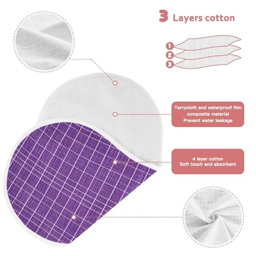 Kigai Purple Plaid Baby Burp Cloths Extra Soft and Absorbent Burping Rags Cotton Burping Clothes Baby Washcloths for Newborn Boys Girls - 1 Pack4