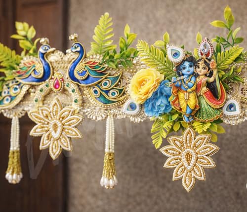 Image of Divyakosh Artificial Flower Toran for Door Decoration 40 Inch | Floral Bandanwar Toran for Home Entrance, Mandir, Pooja Room |Toran for Entrance Door Stylish | Artificial Garland