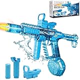 Electric Water Gun for Kids Adults, Light Up Powerful Automatic Squirt Gun Watergun, Long Range, Summer Outdoor Beach Pool Party Toy Gift (Blue)
