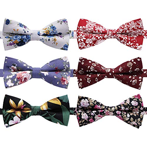 Image of AUSKY 8 PACKS Elegant Adjustable Pre-tied Bow Ties for Men Boys (1&4&5&6&8 Pack for option)