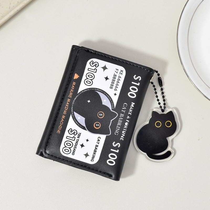 Cute Wallets for Women Coquette Stuff Y2k Accessories Wallet Card Holder Pocket Card Holder Aesthetic Preppy Kawaii Wallet Purse Cutecore Harajuku Purse (Black Cat)4