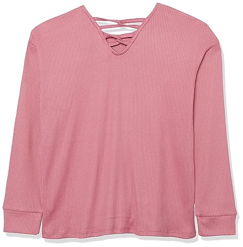Image of Long Sleeve Ribbed Tie Front Top