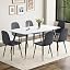 62'' White Table + Dark Grey Chais