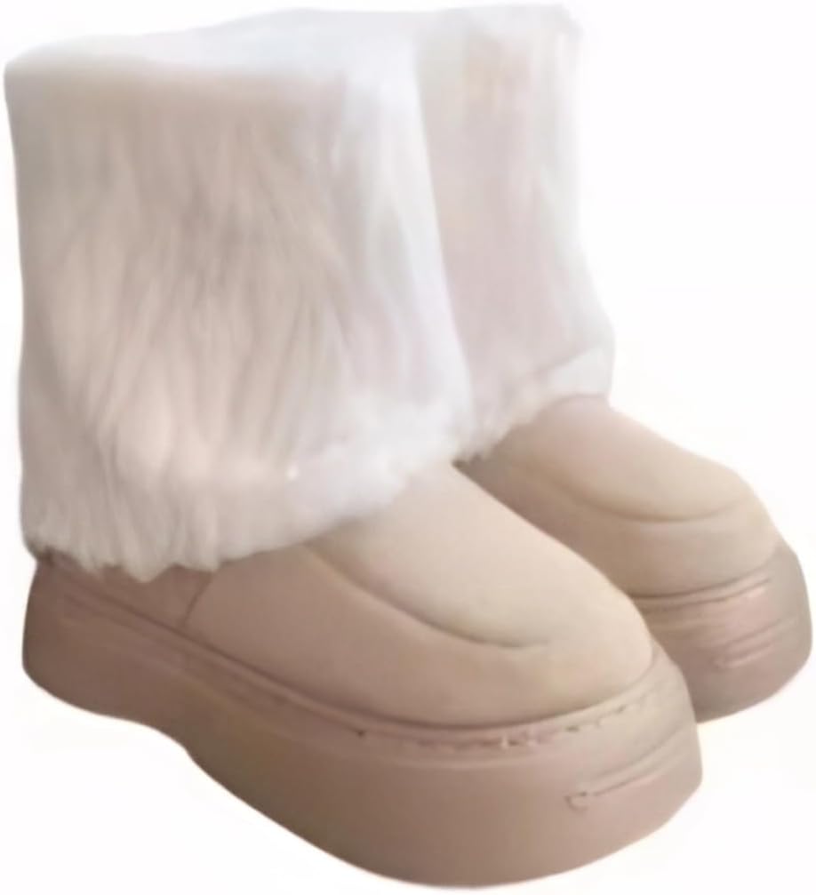 Women's Faux Fur Boot Snow Shoes Fuzzy and Plush Warm Winter Fluffy Kitten Y2k Aesthetic Cute Stuff
