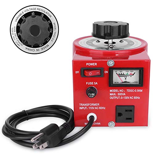 Beleeb Voltage Transformer 5 Amp Auto AC Variable Voltage Regulator 500VAC Max 120VAC Input 0-120V/130VAC Output