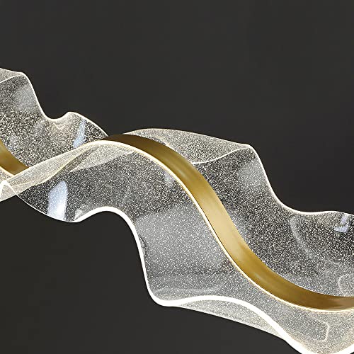 Pendant light wave led 36W pour table à manger et bureau, lustre suspendu moderne à 3 modes - 7