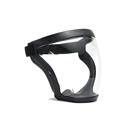 Super Protective Face Shield,Anti Fog Mask,Adult Clear Face Shield,Plastic Face Mask (Black)