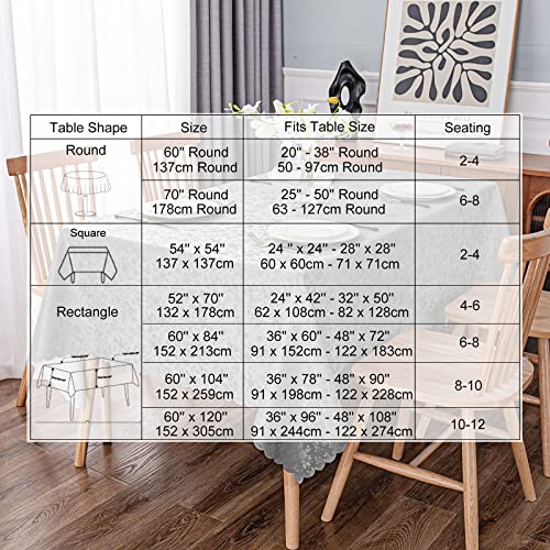 Image of Smiry Rectangle Table Cloth, Waterproof Heavy Duty Vinyl Tablecloths, Wipeable Washable Table Cover for Kitchen and Dining Room (Grey, 54 inch X 108 inch)