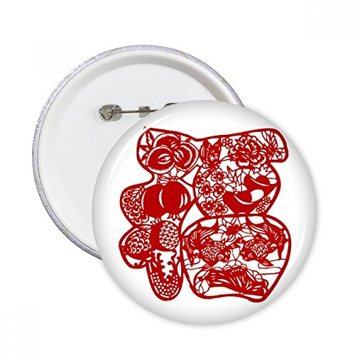 Pins badge oiseau poisson rond 5pcs M en papier découpé pour vêtement