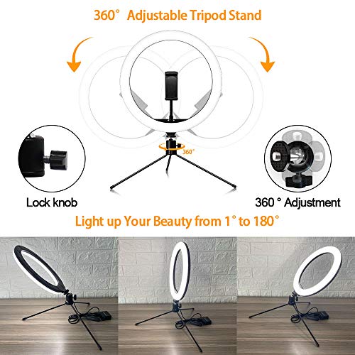 image for PIBO 12-inch Selfie Ring Light, Selfie Stick Tripod 76.8-inch Expandab