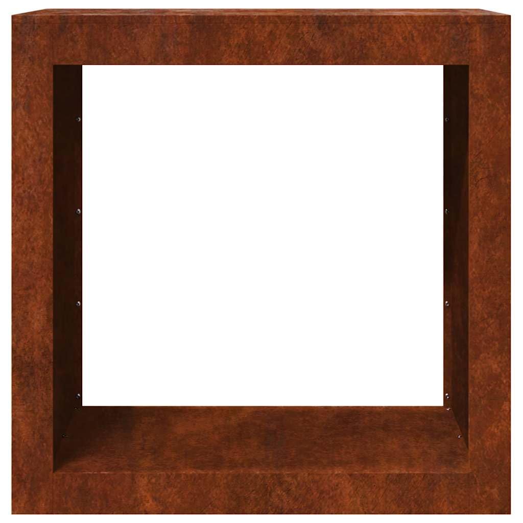 Estantería para leña de acero resistente a la intemperie, 60 x 40 x 60 cm, estantería de leña para leña, soporte de almacenamiento y almacenamiento, para interior, salón, terraza, jardín