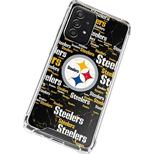 Skinit Clear Phone Case Compatible with Galaxy A52 5G - Officially Licensed NFL Pittsburgh Steelers Black Blast Design