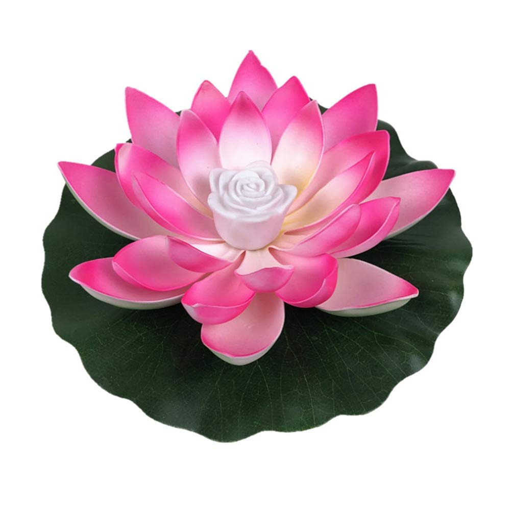 Forart Solar Power Energy Floating Lotus Flower LED Accent Light for Pool Pond Garden Night Light Decoration