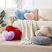 YRXRUS Heart Pillows, Love Heart Shaped Pillow, Small Cute Pink Heart Pillows for Gifts, Faux Rabbit Throw Pillows for Her, Kids, Girls Home Decoration, 10X11 Inch