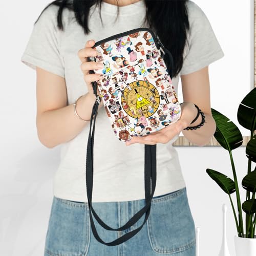LEVLO Funny Bill Cipher Crossbody Bag Gravity Movie Fans Gift Mabel & Dipper Shoulder Bag Bill Cipher Merchandise3