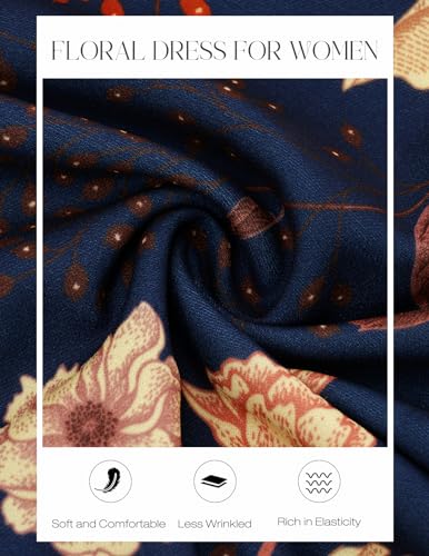 Image of DRESSTELLS Women's Cocktail Dress Summer Wedding Guest Party Vintage 3 /4 Bell Sleeve V Neck A-Line Dress