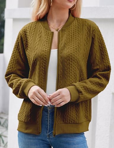 Image of WROLEM Zip Up Sweatshirts for Women Casual Outfits Cardigan Outerwear Trendy Winter Jackets Coat
