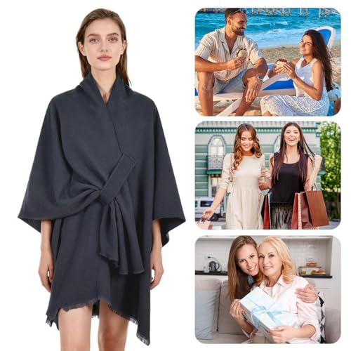 Châle pour femme pull cardigan cape écharpe d'hiver confortable de voyage - 5