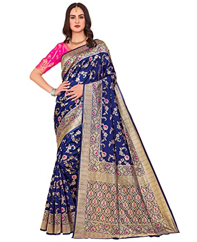 Image of Glory Sarees Women's Banarasi Silk Saree With Blouse Piece (Kara164 Parent)