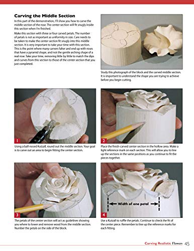 Carving Realistic Flowers, Revised Edition: Morning Glory, Hibiscus, Rose: Ready-to-Use Patterns, Step-by-Step Projects, Reference Photos (Fox Chapel Publishing) - Image 3