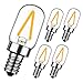 GEZEE 2W LED Filament T20 Night Light Bulb,Warm White 2700K, E12 Candelabra Base Lamp T20 Mini Tubular Shape,Refrigerator Indicator Bulb,20W Incandescent Equivalent, Non-dimmable,(5-Pack)