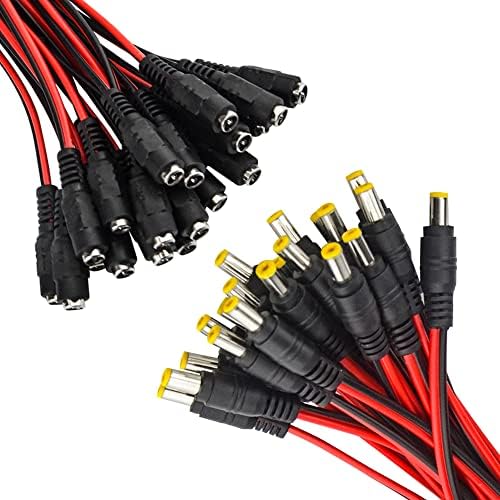 WMYCONGCONG 40 Stück DC Power Pigtail Kabeladapter 2.1mm x 5.5 mm