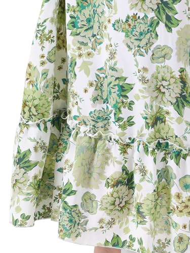 Image of Agnes Orinda Plus Size Dress for Women Short Sleeve Shirred Square Neck Floral Maxi Long Dresses